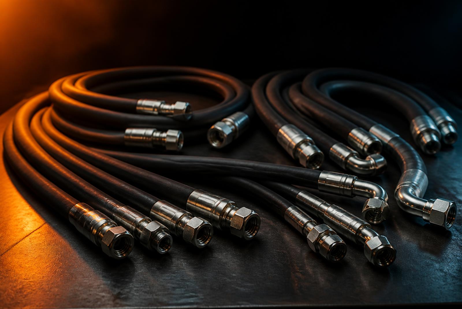 Engineered hydraulic hose kit with crimped steel fittings